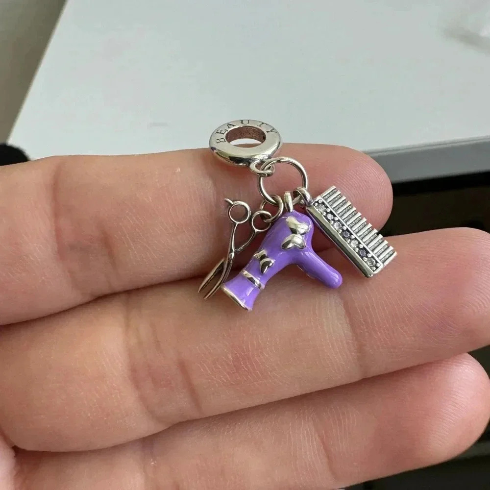 925 Sterling Silver Lady Hair Care Charm - Picture 6 of 10